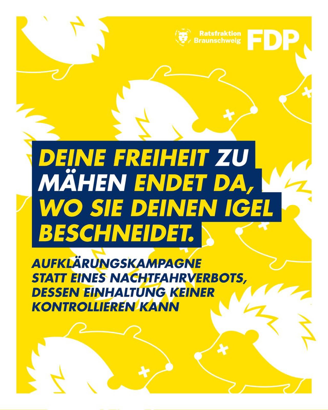 Ein Verbot, dessen Einhaltung nicht Überprüfung werden KANN, hat nicht zuverlässig den gewünschten Effekt.
Statt auf ein Nachtfahrverbot zu setzen, würden wir gerne eine Aufklärungskampagne sehen, die die Besitzer von Mährobotern über das Problem informiert und so tatsächlich einen Unterschied machen kann.
Der vorliegende Änderungsantrag der Ratsfraktionen von SPD und den Grünen entspricht in vielen Punkten unserer Meinung zu dem Thema. Deshalb lehnen wir zwar die originale Vorlage ab, stimmen dafür aber dem ÄA zu.